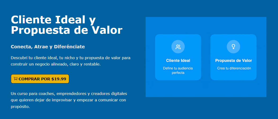 Cliente ideal & propuesta de valor curso