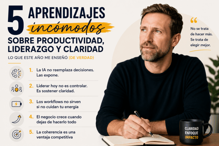 5 aprendizajes sobre productividad, liderazgo y claridad que cambiaron mi forma de trabajar